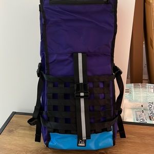 custom messenger backpack from chrome. barely used. roll top. water resistant